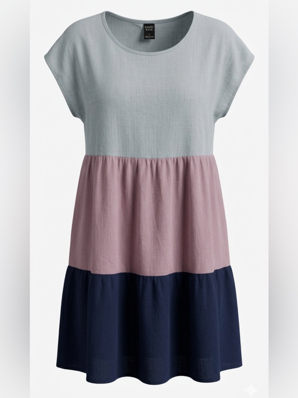 Emery Rose Colorblock Tiered Babydoll Dress Size Large
